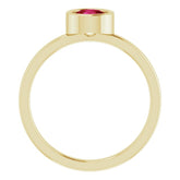 14K Yellow 5.5 mm Lab-Grown Ruby Ring